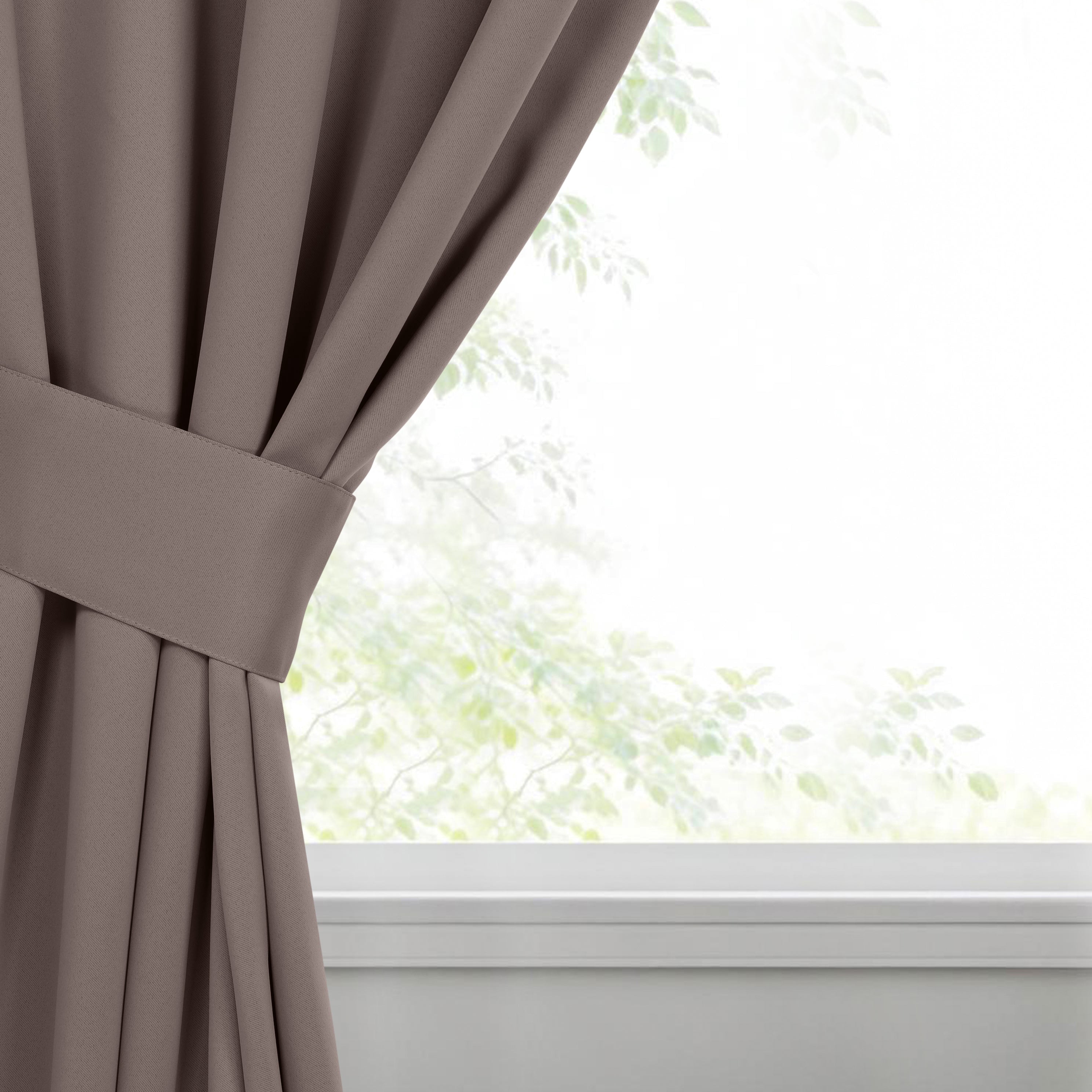 Superior Blackout Solid Light Filtering Grommet Curtain Panel Set, 46" x 84", Taupe