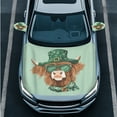 thumbnail image 3 of Yuyamidu St. Patrick's Day Car Hood Cover Highland Cow Auto Side View Mirror Covers Green Hat Automotive Front Hood Cover for Car Sedan Universal Side Mirror Decor Accessories Set of 3, 3 of 7