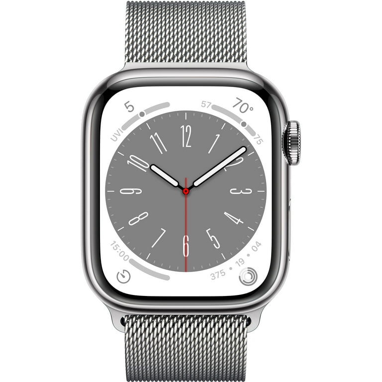 Apple Watch Gen 8 Series 8 Cell 41mm Silver Stainless Steel - Silver  Milanese Loop MNJ73LL/A