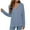 Blue, variant on VEKDONE Long Sleeve V- Neck Shirts for Women 2025 Trendy Waffle Tunics Tops Solid Color Loose Fit Pullover Blouse Fall Lightweight Comfy Loungewear