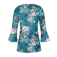 thumbnail image 5 of Blouses pour Femmes, T-Shirts pour Femmes, T-Shirt Imprimé Mode pour Femmes Manches 3/4 Blouse Col en V Décontractée, 5 of 5