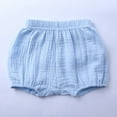 thumbnail image 3 of Bike Shorts for Girls New Newborn Baby Girls Boys Solid Color Short Pants Cotton Linen Cute Bloomers Comfort Soft Shorts Blue 9-12 Months, 3 of 9