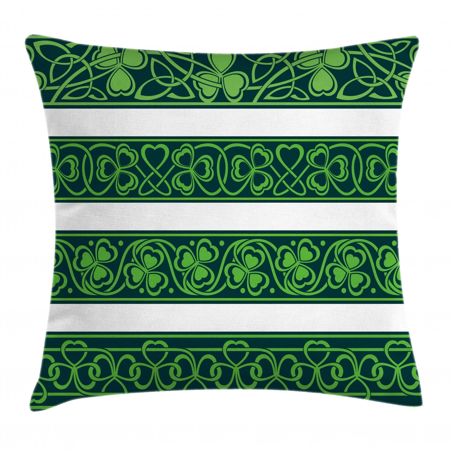 Irish Throw Pillow Cushion Cover, Gaelic Nature Botany Theme Artsy