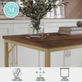 thumbnail image 5 of Martha Stewart Noah Home Office Parsons Desk in Walnut Wood Grain with Polished Brass Metal Frame, 5 of 12
