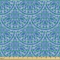 thumbnail image 2 of Ambesonne Blue Mandala Fabric by the Yard Upholstery, Monochrome Floral Art, 2 Yards, Sea Blue White, 2 of 5