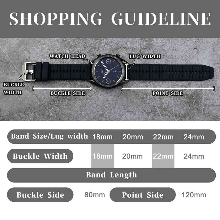 Silicone Watch Bands,22mm Quick Release Rubber Watch Strap for Men