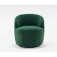 thumbnail image 2 of Swivel Accent Chair,Modern 360°Swivel Barrel Chair Leisure Chair,Accent Round Barrel Chair Reading Chair,Round Bucket Arm Chair with Comfy Tufted Back for Living Room Bedroom,Green, 2 of 7