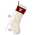 thumbnail image 3 of hulanddfd 26 Letters Personalized Christmas Stockings, 18inches White Knitted Stocking with Red Cuff and White Embroidered Initials Christmas Gift Bag Xmas Tree Hanging Decoration Holiday Display, 3 of 5