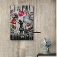 thumbnail image 3 of HFDF Canvas Prt Wall Art Banksy Girl Heart Street Art Graffiti & Street Art Urban Architecture Cityscape Grunge Dark Illustrations Modern Art Decorative Abstract Geometric for - 8x10inch Framed, 3 of 6
