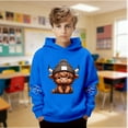 thumbnail image 2 of WAYUTE Girls Sweatshirts Cow Print Cute Hooded Sweatshirt for Boys Soft Pullover Kids Casual Hoodie with Pocket, 2 of 6