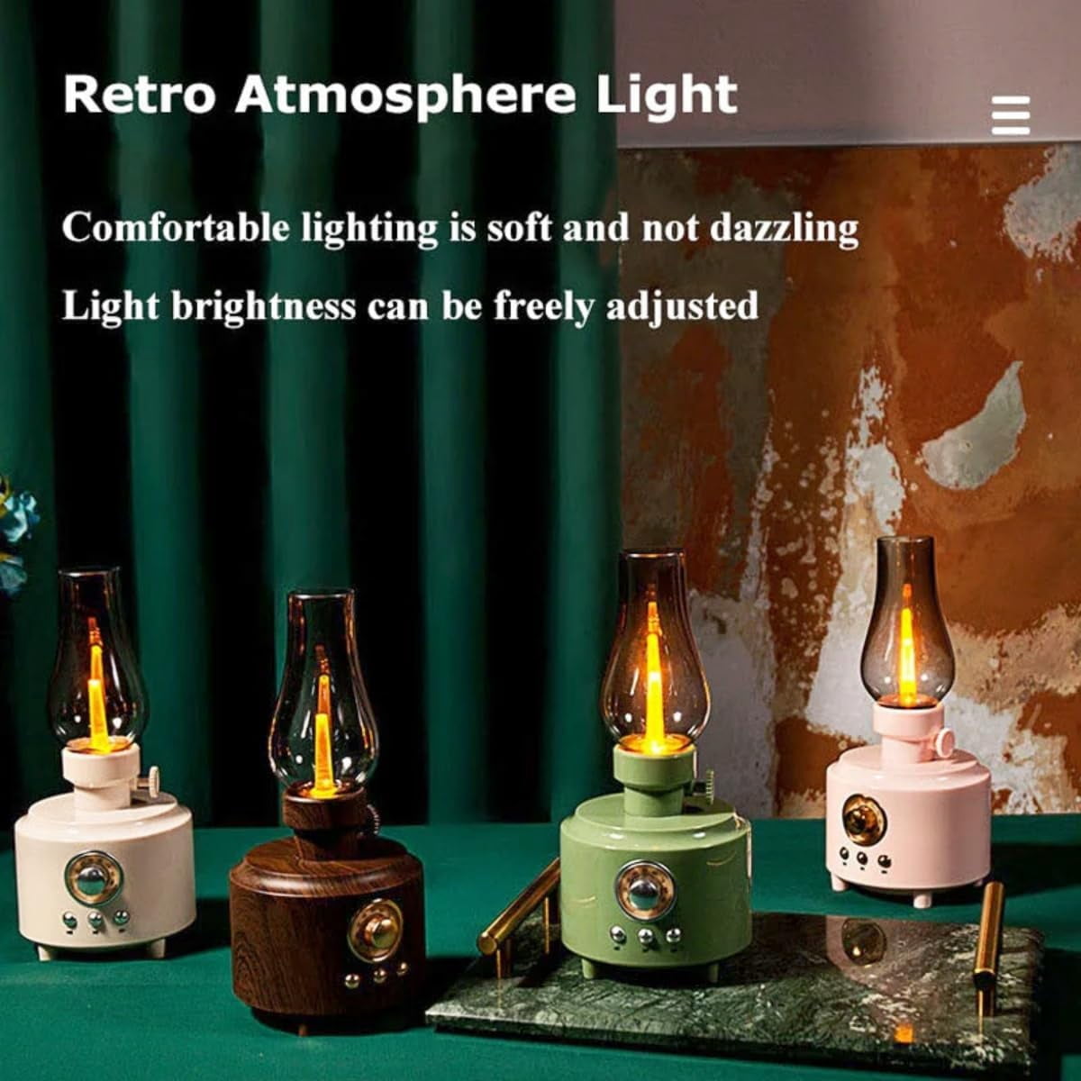 Bluetooth Speaker, Retro Kerosene Lamp Speaker, Rechargeable Portable Night Light, Table Lamp Scene Speaker, Suitable for Bedroom, Cafe, Bar, Desk Decoration, Outdoor Camping