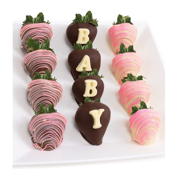 From You Flowers - 1 Dozen Baby Girl Belgian Chocolate Covered Strawberries