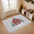 thumbnail image 6 of Merry Christmas Washable Area Rug 4 x 6 ft Winter Red Barn Pine Trees Snowman Gray Soft Non‑Slip Rugs Stain Repellent Indoor Mats for Living‑Room, Guest Bedroom, Casual Dining Room, 6 of 9