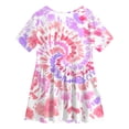 thumbnail image 6 of NIEWTR 5-6 Years Teen Girls'Clothing 2 Piece Sets Summer Short Sleeve Graphic T Shirt And Print Shorts Outfit Set Yoga Gym Outfit Top and Flare Pants Set A7-Hot Pink, 6 of 8