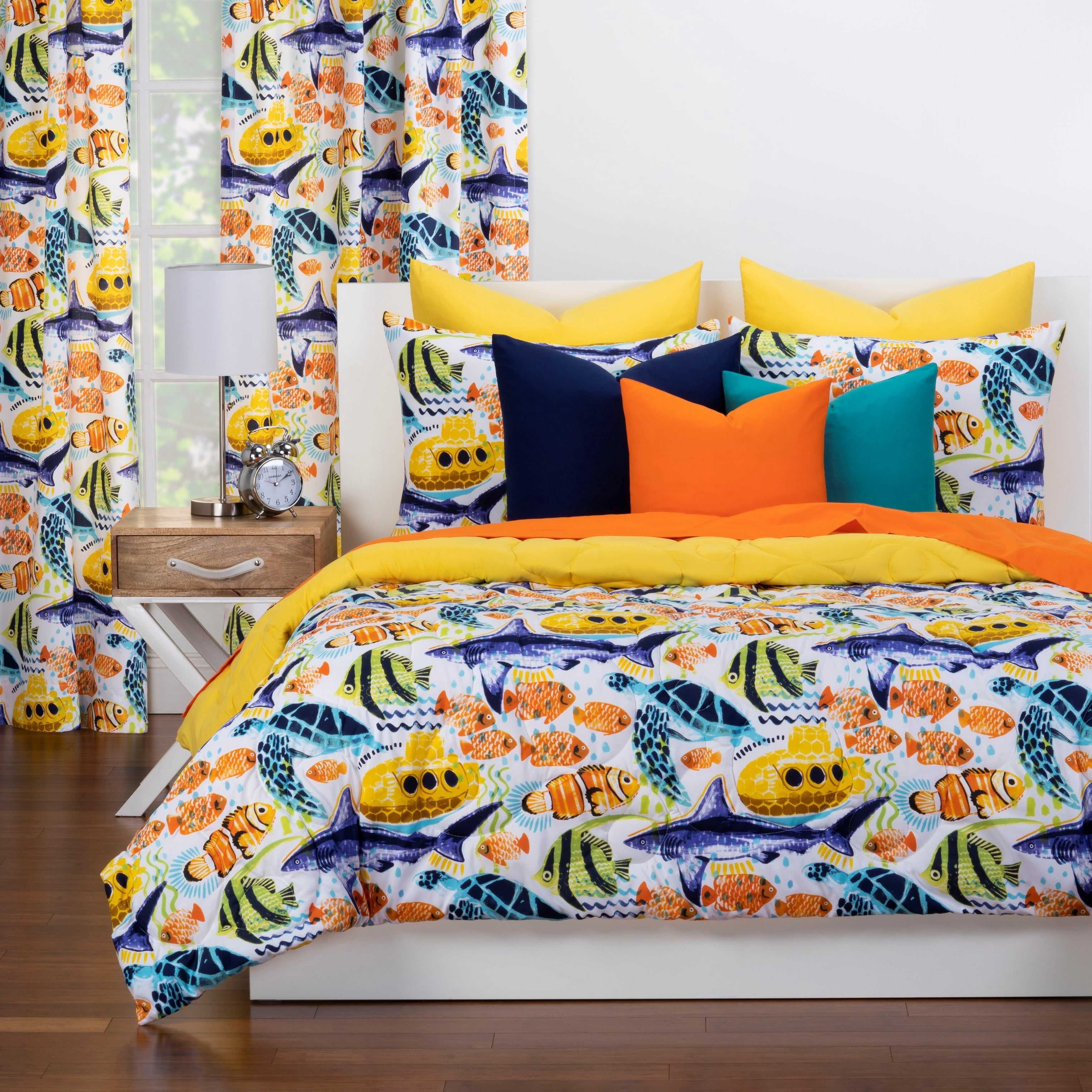Crayola  Yellow Submarine Reversible Comforter Set in Yellow Full - Queen 3 Piece