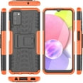 thumbnail image 7 of Case for Samsung Galaxy A03S, Tyre Pattern Design Hybrid TPU+PC Material Double Layer Protection Shockproof Cover with Kickstand Phone Case for Samsung Galaxy A03S XC Orange, 7 of 7