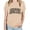 Beige, variant on YHAJDS Women's Round Neck Tops AUNTIE Letter Print Short Sleeve Loose Casual Summer Tee
