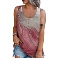 thumbnail image 4 of gakvbuo Summer Tank Tops For Women 2024 Casual Workout Shirts Scoop Neck Sleeveless U Neck Dolphin Hem Flowy Loose Fit Button Down Blouse Henley Tshirts Tunic Top, 4 of 7