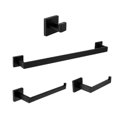 thumbnail image 2 of Acero inoxidable de alta calidad 4 piezas de accesorios de hardware de baño juego de toallas colgantes en la pared juego de bastidores de papel gancho de túnica negro, 2 of 5