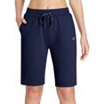thumbnail image 3 of EZRUN Womens Bermuda Shorts Sweat Shorts with Deep Pockets Cotton Shorts for Women Gym Workout, 3 of 6