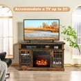 thumbnail image 3 of Giantex 48" Wooden TV Stand w/Fireplace, Electric Fireplace TV Cabinet, Farmhouse Media Entertainment Center Console Table, Brown, 3 of 10