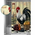 thumbnail image 3 of Extra Long Shower Curtain 72x84 Inch, Rooster Shower Curtain Waterproof Bathroom Decor Retro Pastoral Animals Watercolor Fabric Bath Curtain Set Accessories with Hooks, 3 of 6