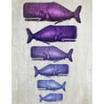 thumbnail image 2 of Fab Funky 15x18 Gold Ornate Wood Framed with Double Matting Museum Art Print Titled - Whale Family Purple on White, 2 of 4