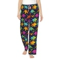 thumbnail image 2 of Goofa Colorful Dinosaur Printed Soft Pajama Pants for Women, Wide Leg Comfy Casual Lounge Yoga Pants-X-Large, 2 of 9