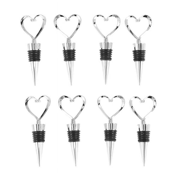 8Pcs Heart Wine Bottle Stoppers, Champagne Colser for Sealing Wine, Beer - Love Decorative Wine Corks
