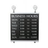 Headline Signs Business Hours Sign - 1 Each - Business Hours Print/Message - 14" Width13" Depth - Heavy Duty, Durable - Plastic - Black, Gray