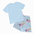 thumbnail image 6 of HCNTES Toddler Baby Boy Newborn Infant Girl Independence Day Clothes Short Sleeve Pullover shirt Tops And Short Set Soft Unisex Summer Loungewear Outfits Set(F02-Sky Blue,4-5 Years), 6 of 7