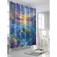 thumbnail image 3 of Underwater World Shower Curtain, Sea Turtle Coral Tropical Fish Waterproof Shower Curtain Set with 12 Hooks Lightweight Washable Fabric Shower Curtains for Bathroom 72x78 Inches, 3 of 6