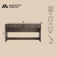 thumbnail image 4 of Novara Contemporary 60" Writing Desk in Jacobean Walnut (2-Drawer), 4 of 8