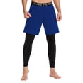 thumbnail image 1 of TFixol Pantalones para correr 2 en 1 para hombre Bolsillos en cintura elástica Leggings elásticos que absorben la humedad, 1 of 8