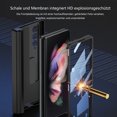 thumbnail image 4 of Case for Samsung Z Fold 3 5G with S Pen Slot for Galaxy Z Fold 3 Case with Stand Shockproof Leather Case with Magnetic Hinges Protection with Integrated Screen Protector - Black, 4 of 5