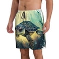 thumbnail image 2 of Naloa Watercolor Turtle3 Men's Beach Shorts, Surfing shorts, Swim trunks, Quick Dry Swim Trunks for Surfing Beach Fun - Small, 2 of 9