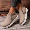 thumbnail image 5 of Willtoo Women's Faux Suede Ankle Boots, Round Toe Side Zip High Top Sneakers with Chunky Sole, Casual Non-Slip Walking Footwear, 5 of 6