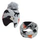 thumbnail image 1 of Conjunto de gorro y bufanda de punto para bebé, gorro de invierno cálido para niños y niñas, forro polar, gorro para niños pequeños con pompón, 1 of 5