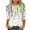 #35 White, variant on PFRNLF Mardi Gras Clothing Womens Casual Printed Round Neck 3/8 Sleeve T-shirt Fashionable Blouse Tops
