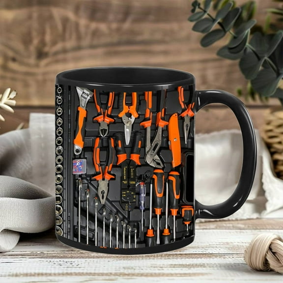 Creative Toolbox Coffee Mug,Realistic 3D Visuals Tool Box Tea Cup,Hyper Real Tool Case Machinist Tool Kit,Funny Gift Mechanic's Cup For Men, Engineer,Husband, Dad, Friend