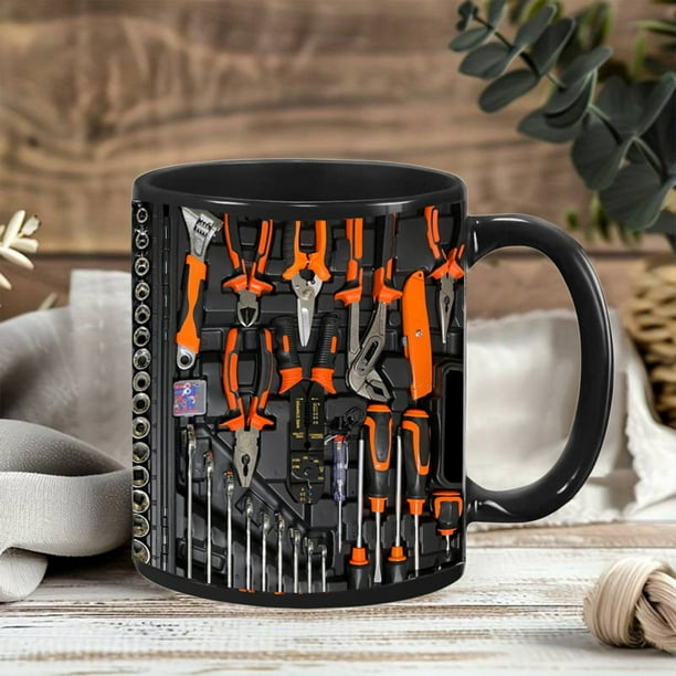 Taza de cerámica con diseño de caja de herramientas para mecánico | Regalo divertido de mecánico de 325 ml para hombre | Taza con efecto 3D único para café, té y agua | Idea de regalo para cumpleaño