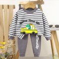 thumbnail image 2 of HFHAPW Toddler and Little Girl Boys 2-Piece Pajamas Long Sleeve Fall Winter PJ Set Kid Sleepwear, 2 of 6
