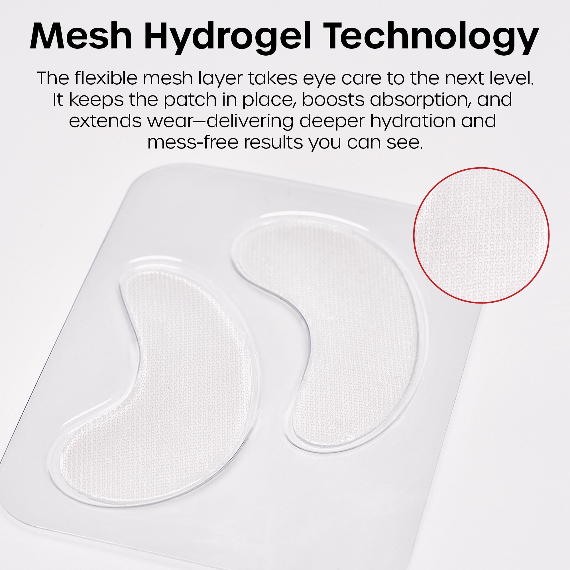 The Man Mesh Hydrogel Under Eye Patches for Men - Cooling, Hydrating & Firming Eye Masks for Dark Circles & Puffiness - Men's Anti-Aging Patches with Hyaluronic Acid, Collagen & Vitamin E. (6 Pairs)