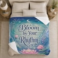 thumbnail image 5 of Serene Floral Bloom By Your Rhythm Lotus Moon, Cozy Typography Art Scene, Warm Flannel Blanket for Living Room and Reading Nook, Art Lovers Mother's Day Gift, Artistic Home Decor, 5 of 9