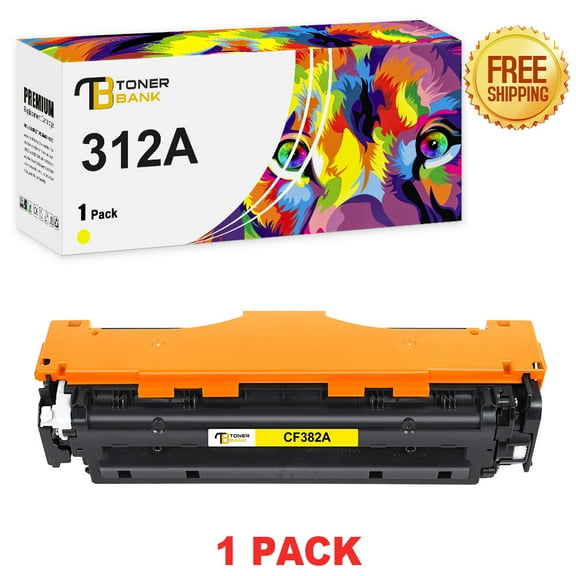 Toner Bank 1-Pack Compatible Toner for HP CF382A 312A Pro MFP M476nw M476dn M476dw (Yellow)