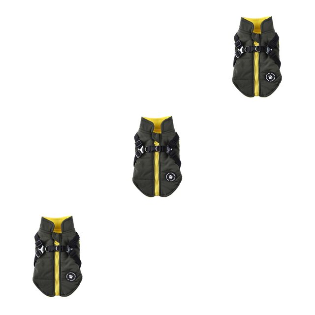 Methold Arnés para mascotas de invierno, traje de chaqueta, abrigo impermeable para animales, chaleco, ropa ligera, ropa para pequeños, Verde METRO 3Conjunto