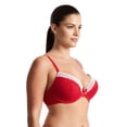 thumbnail image 3 of Curve Muse Womens Plus Size Lightly Padded Balconette Lace Underwire Bra-2Pack-BLACK,RED-36C, 3 of 6