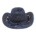 thumbnail image 3 of Unisex Summer Outdoor Hollow Western Cowboy Hats Hand Woven Straw Hat Breathable Beach Jazz Cap Hats, 3 of 3