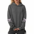 thumbnail image 2 of Pimfylm Womens Oversized Hoodies Comfy Sweatshirts Fall Fashion 2025 Outfits Casual Tops Fleece Clothes with Pockets Dark Gray, XXXL, 2 of 5