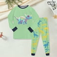 thumbnail image 2 of Hessimy Toddler Boys Girls Spring Summer Cute Pattern Print 2Pcs Long Sleeve Soft Sleepwear Pants Pajamas Set, Infant Casual Set(Light Green,5-6 Years), 2 of 5